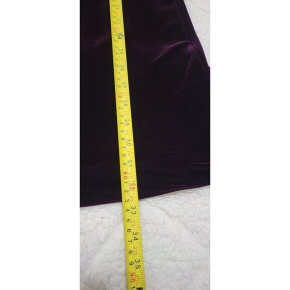 Vakko Womens Purple Velvet Sleeveless Dress Sequins V Neck Spaghetti Strap Small - Picture 10 of 11